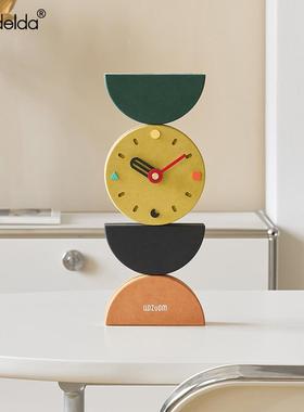 Manddela家TYOS210入居意时钟摆件客厅玄关户摆放式钟表桌面艺术