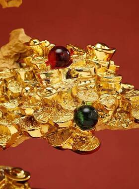 发米树摆客办公室店铺收银厅台礼装饰品摇KRD钱树开业礼品开店送