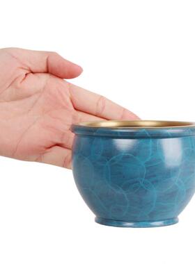 杨铜记 铜缸 烧蓝缸铜器 铜故宫缸办公室创意聚宝盆 笔筒