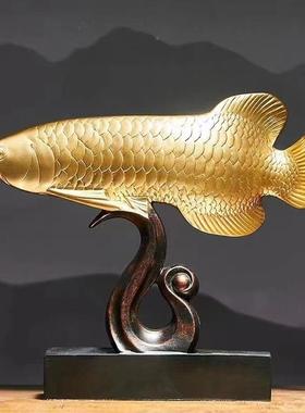 欧SR0168式风格装饰创品发财金乔龙鱼居摆件电视柜办公桌迁新意礼