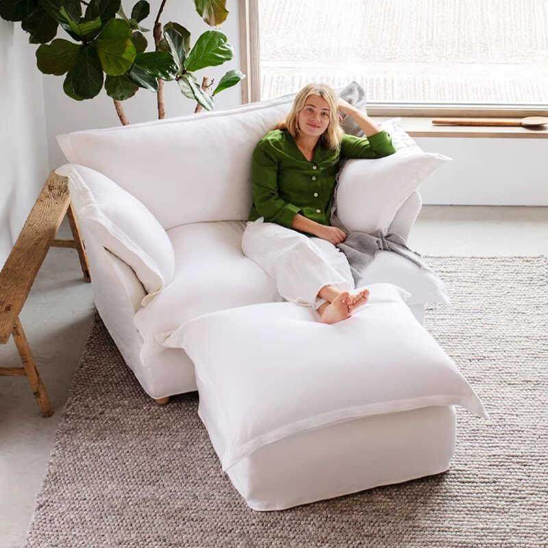 全拆洗云朵沙发客厅北欧棉麻布艺样板间民宿酒店三人位直排组合,淘宝优惠券,粉丝福利购,淘宝优惠卷