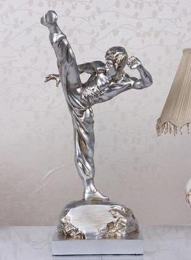 李房小龙人物雕家模塑型办公室卧室间桌面AJC摆件创意居装饰品送