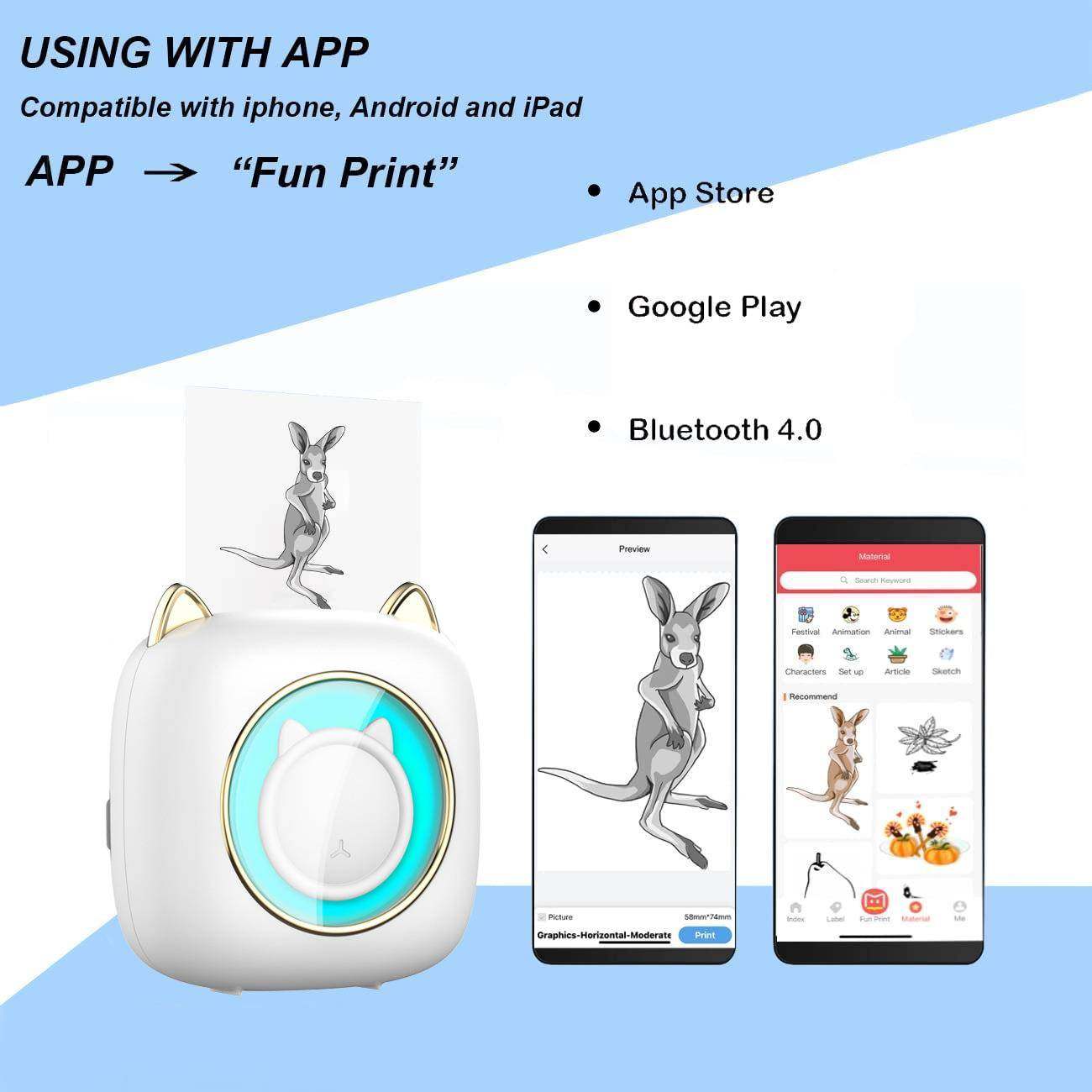 C23七彩错题打印机便携式迷你标签热敏无墨打印Miniprinter,淘宝优惠券,粉丝福利购,淘宝优惠卷