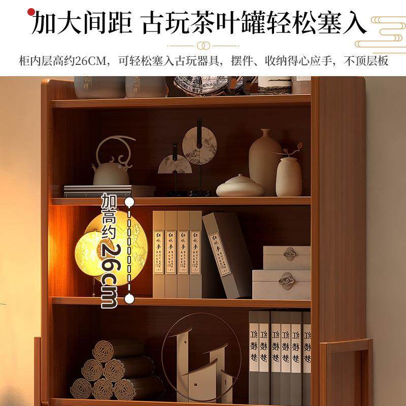 博古架实木中式茶水柜151548茶具茶置叶厅紫砂壶摆件示收纳防尘展,淘宝优惠券,粉丝福利购,淘宝优惠卷