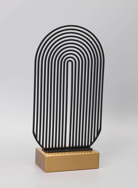 新式金属中黑色屏风摆件饰样板家房售楼部书房0006客厅居桌面艺术