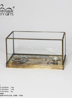 长方景形复古D2007040铜框玻罩文物透展示柜微观摆件明玻璃防璃尘