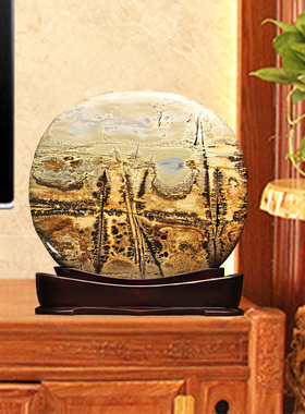 开业礼品石头摆件广西国画石桌面原石靠山石办公室客厅玄关装饰品