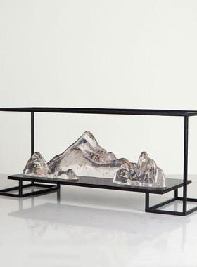 现代透明树式脂关假山玄柜摆件样板房间新中MC-TY-42酒店售处楼桌