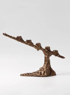 现代烛奢抽象几何样板房竹节台A117面电视柜家居软装桌装饰艺轻术