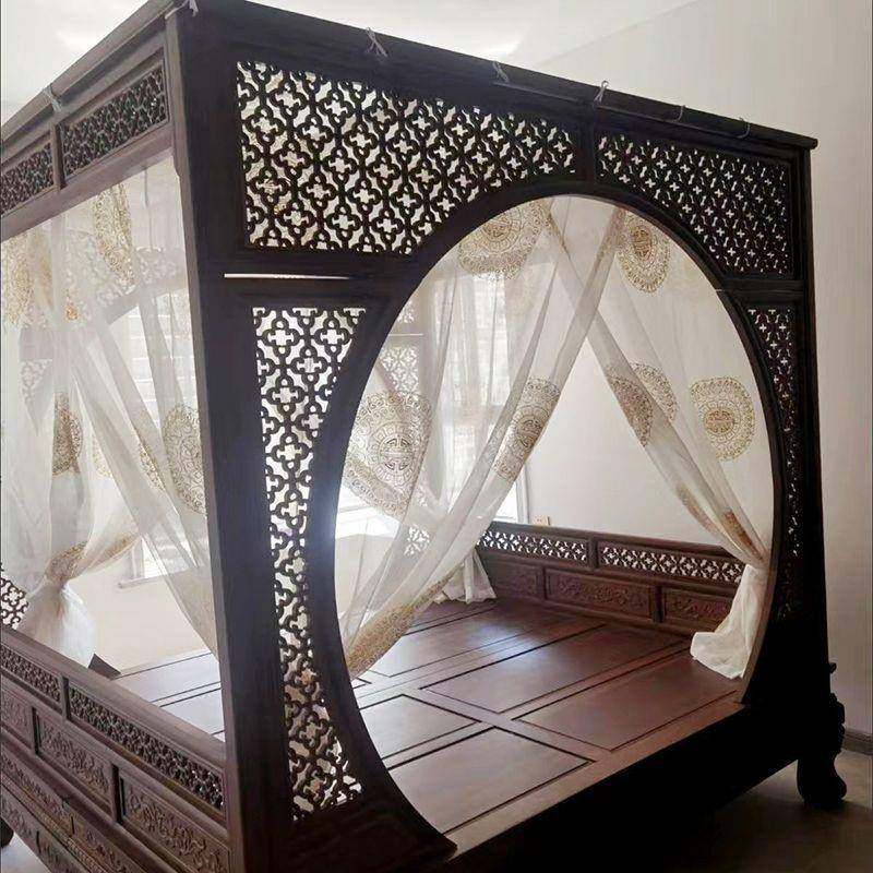 中仿式古典明CD212222柱清古蚊帐月洞拔步床踏床步床老式架子床四,淘宝优惠券,粉丝福利购,淘宝优惠卷