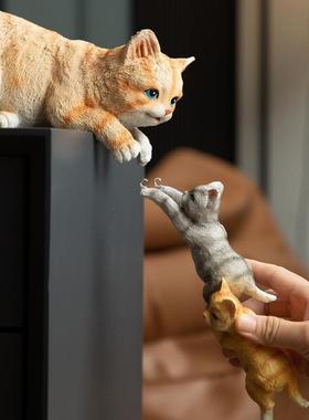 意摆件家居饰品客厅面猫咪欧礼式房间布设置装CSH饰品摆节日物桌