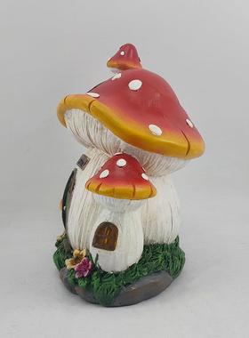 厂家房直院销园蘑菇子树花脂摆件庭草坪装HY230108饰品太阳能亮灯