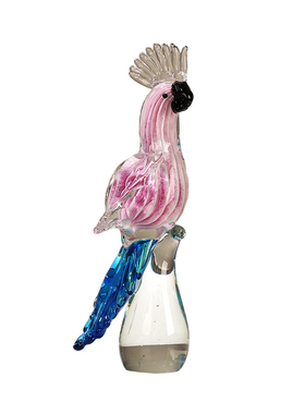 琉璃鹦鹉鸟混彩艺术摆件轻奢手工吹制玻璃客厅样板间酒店软装装饰