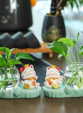 创意可爱招财猫摆件家居饰品客厅电视柜装饰品小摆设乔迁礼物礼品