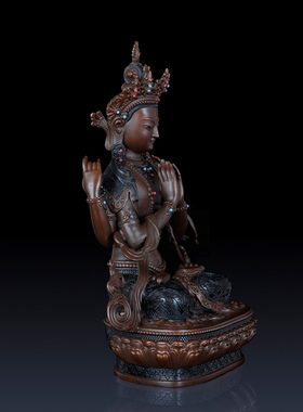 纯铜四壁观音摆件四壁观音佛像工艺品纯铜观音佛像家居观音装饰品