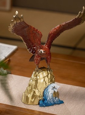 朱炳仁铜 中式家居创意桌面大鹰摆件高端装饰工艺品礼盒一往无前