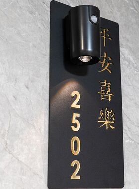 门牌轻奢创意入户亚克力门牌号码牌家用标识牌房间装饰门牌号挂墙