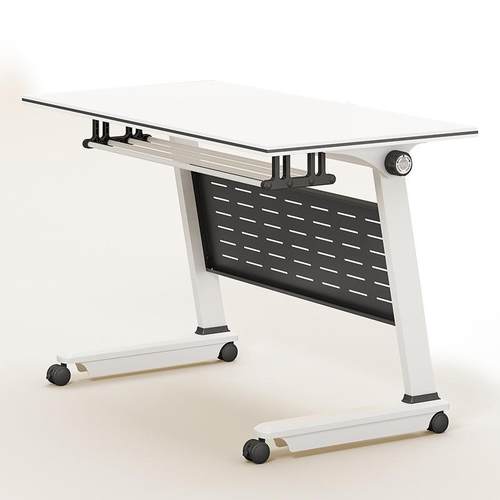 折叠培训桌可移动拼接学校辅导班办公桌组合课桌带轮侧翻长条桌 - 图3