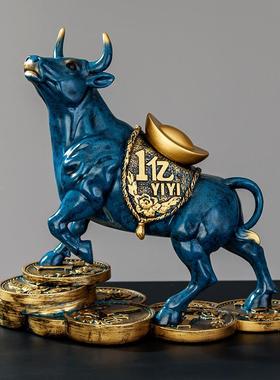 气摆软件吉祥物办公室EKD4159桌牛面厅家居装饰品金牛牛年树脂工