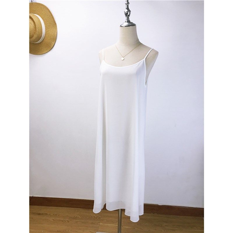 薄款内搭衬裙透明雪纺打底裙可单穿中长连衣裙夏季细肩带吊带裙女,淘宝优惠券,粉丝福利购,淘宝优惠卷