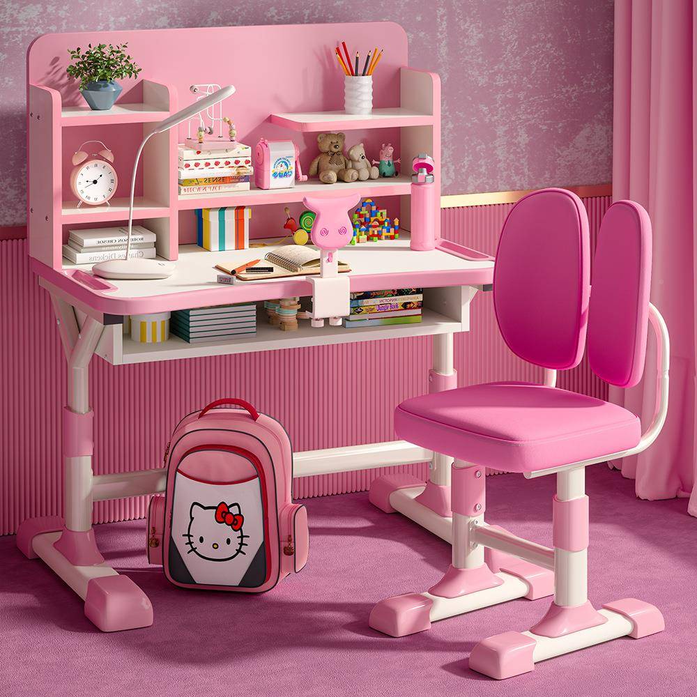 Children's study desk LFS study desk with desk writing desk and chair combination set for boys small home study desk students can