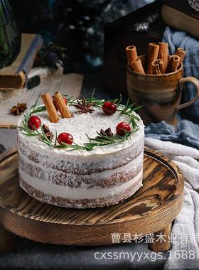 木制摆件支架底阳台花束物盆栽收餐纳底座座下午茶早底托底座支架