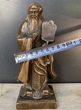 仿古五大圣人文人铜像摆件铜孔子孟子老子庄子墨子人物像书房桌面