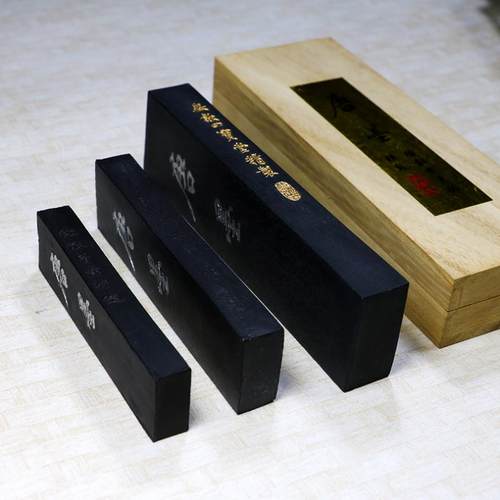 徽墨徽州曹素功敏楠氏唐墨墨条 墨块砚台书法国画专用盒装油烟墨 - 图1
