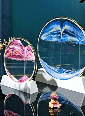 3d立体超薄金边流沙画摆件大尺寸客厅玄关桌面酒柜电视柜装饰品