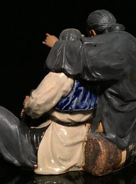 石湾公仔陶瓷摆件创意工艺精品餐厅复古摆设人物送老人家礼品公婆