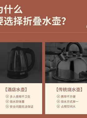 德国JIEXG折叠烧水壶出差旅行便携式烧水杯小型迷你酒店电热水壶