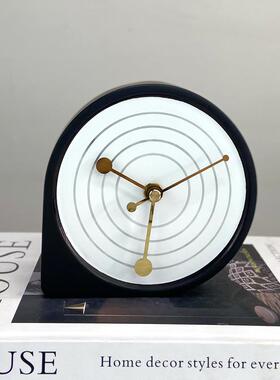 简约床创意座钟家用台时式NDR坐钟静音桌面钟尚头面摆台件桌面时