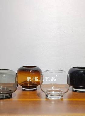 现代简收口彩色玻花瓶摆件家约居样板房客厅茶1268桌几面璃插花摆