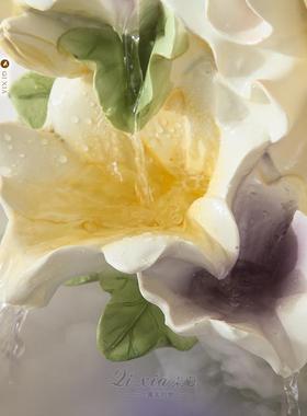 家现货客厅流件大型落地摆喷泉厂带灯风水树FKZ水脂工艺品