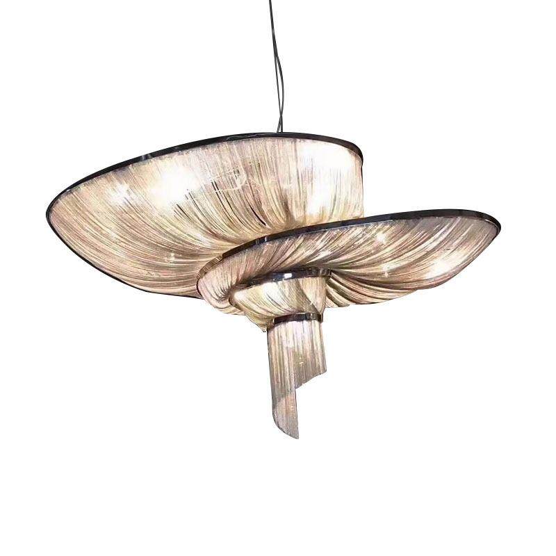 意大利个性铝链条流苏吊灯创意田螺北欧后现代LED餐厅灯客厅吊灯,淘宝优惠券,粉丝福利购,淘宝优惠卷