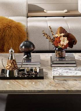 中古风厅餐围桌托盘水具软摆装陈列氛感餐布置马毛水壶套装IYR件