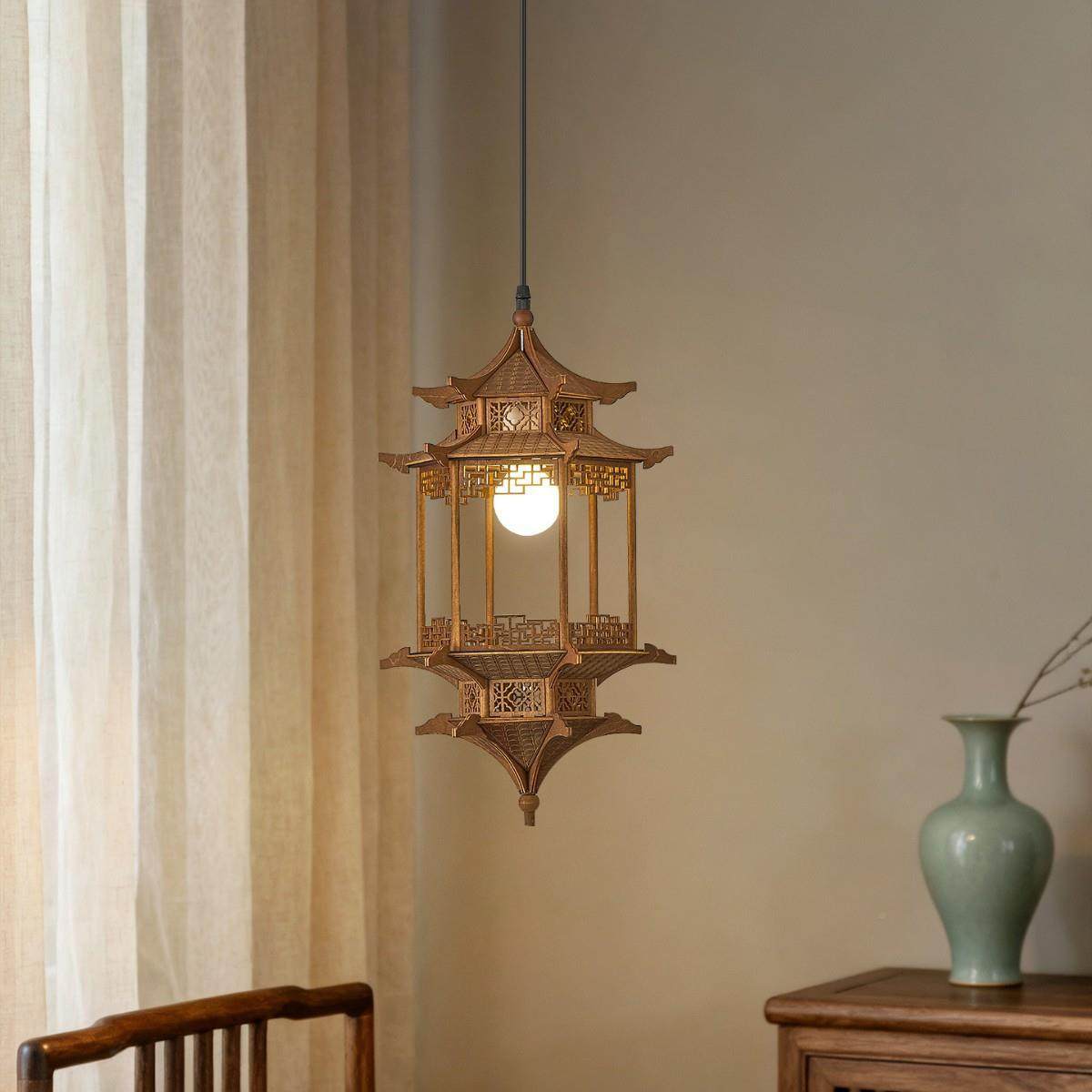 宋氏美实木关灯吊禅学意新中46414式玄入户凉亭茶室造型造景氛围,淘宝优惠券,粉丝福利购,淘宝优惠卷