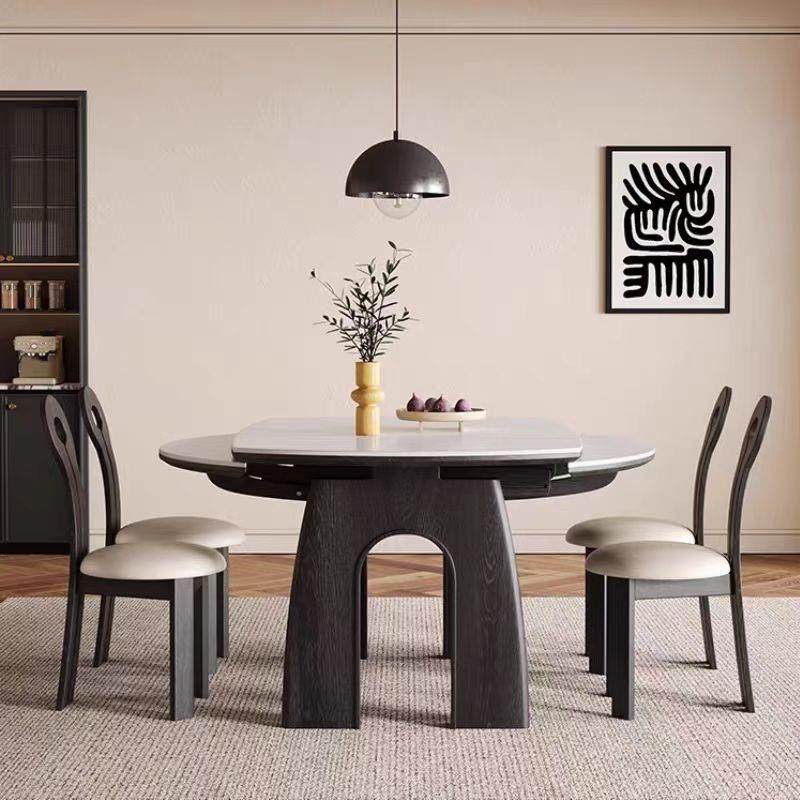 复古风法式实木餐桌设计师款轻奢高端岩板饭桌现代简约款餐桌家用,淘宝优惠券,粉丝福利购,淘宝优惠卷