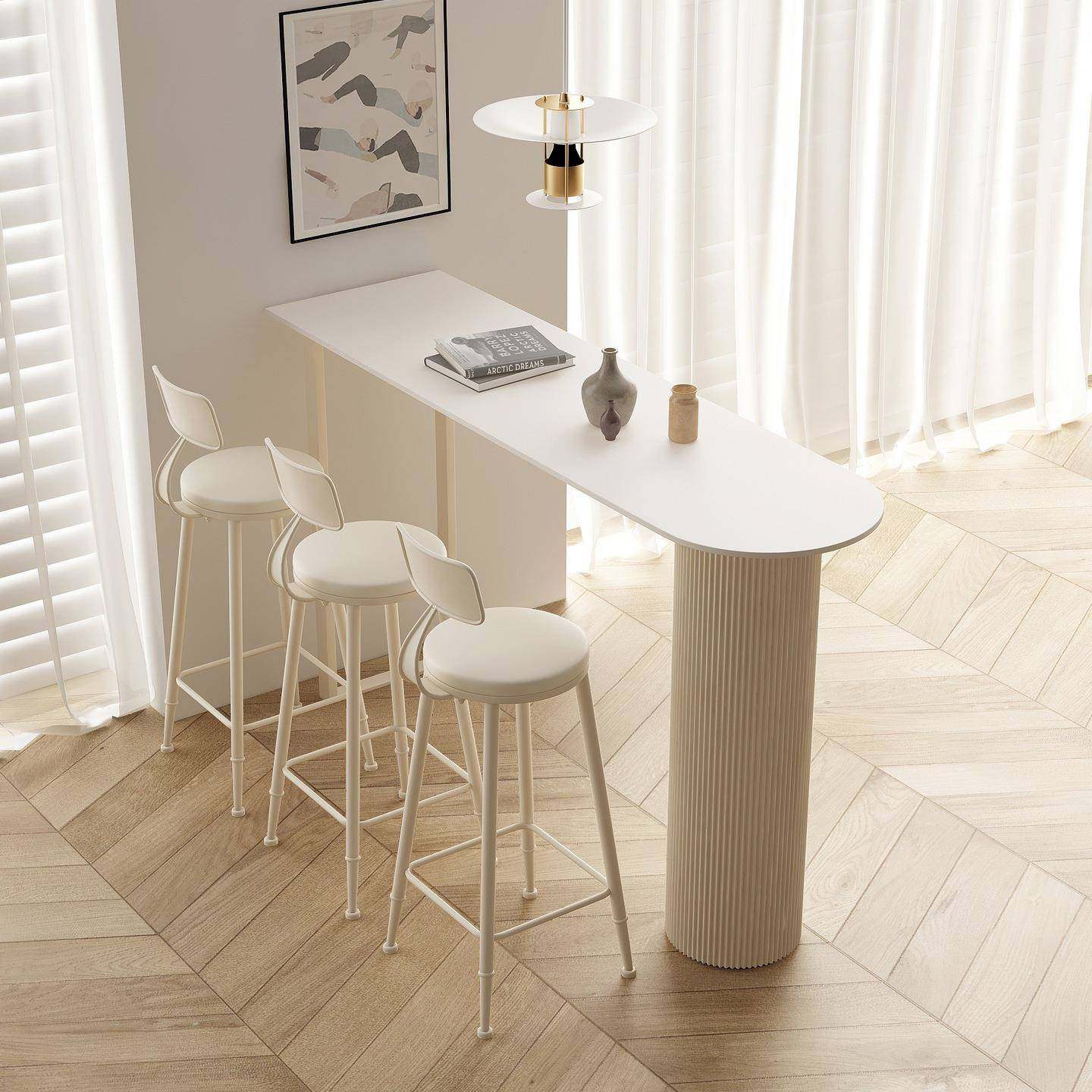 奶油风高脚吧台桌椅岩板轻奢小户型客厅阳台垭口隔断吧台桌高脚桌,淘宝优惠券,粉丝福利购,淘宝优惠卷