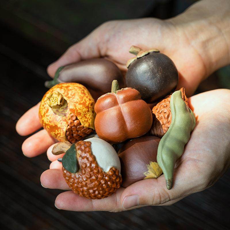 宜兴紫砂茶宠水果摆件蔬菜枣子石榴荔枝茶具雕塑柿子石榴茶玩,淘宝优惠券,粉丝福利购,淘宝优惠卷