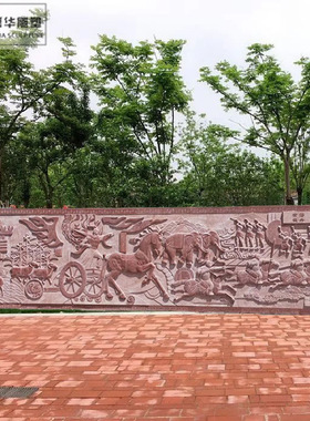 石雕花岗岩古代人物浮雕汉白玉花草大l理石中式壁画墙装饰园林摆