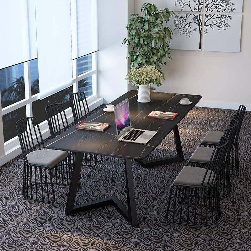 北欧简约岩板会议桌小型会议室商务洽谈长桌工作室职员办公桌,淘宝优惠券,粉丝福利购,淘宝优惠卷