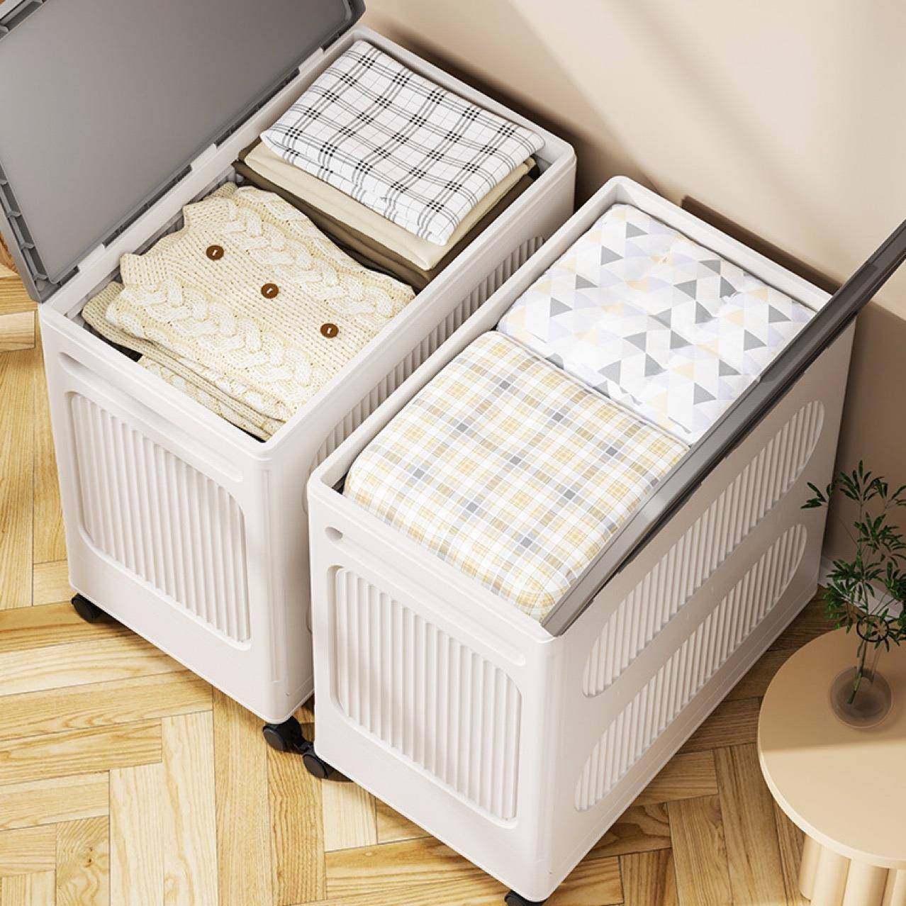 开盖式可折叠家用衣物收纳箱卧室杂物宝宝玩具可移动防尘柜置物箱,淘宝优惠券,粉丝福利购,淘宝优惠卷
