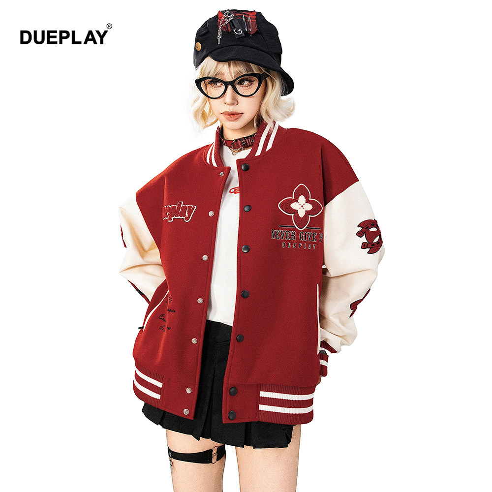 【明星郑恺品牌】DUEPLAY 夹克棒球服美式刺绣宽松休闲时尚外套,淘宝优惠券,粉丝福利购,淘宝优惠卷