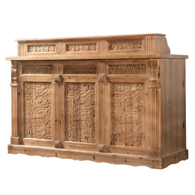 新中式复古实木吧台商场收银台养生足浴茶楼小型雕花柜台花店服装,淘宝优惠券,粉丝福利购,淘宝优惠卷