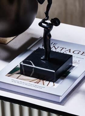 茜家居ZOU轻装奢样梵板间金属花器烛果盘组合客厅台玄关饰品摆件