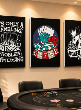 德扑酒吧墙面装饰画棋牌室桌游麻将馆氛围布置德州扑克俱乐部挂画