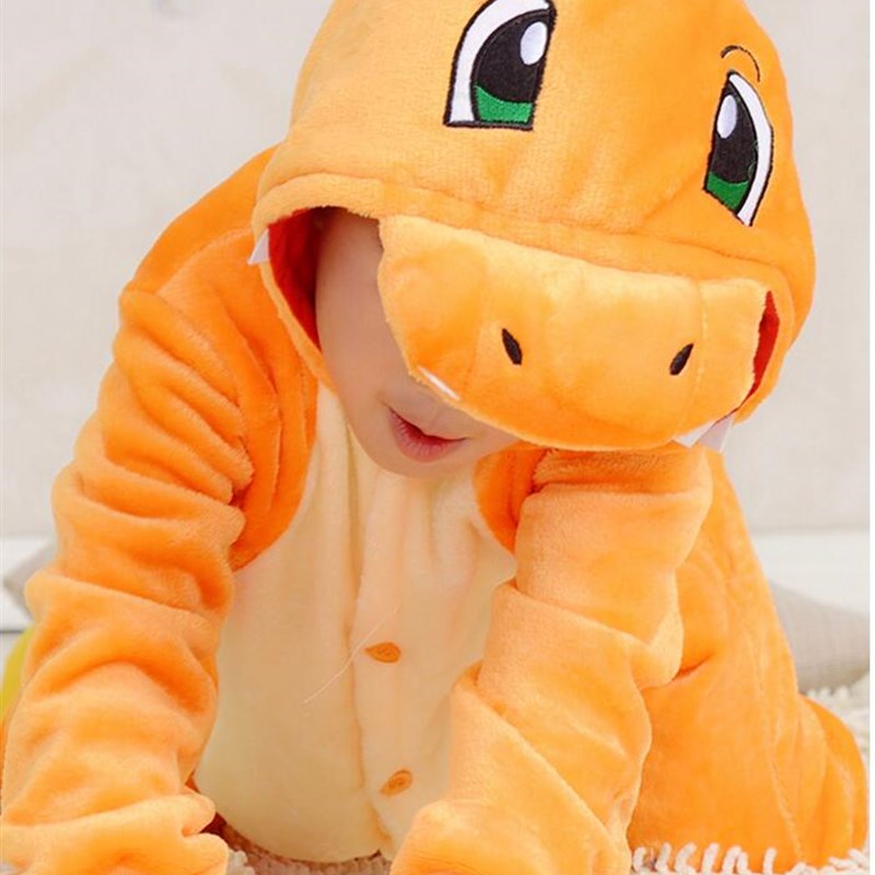 神奇宝贝喷火龙成人卡通连体睡衣男儿童可爱动漫女宝宝家居服演出 - 图1