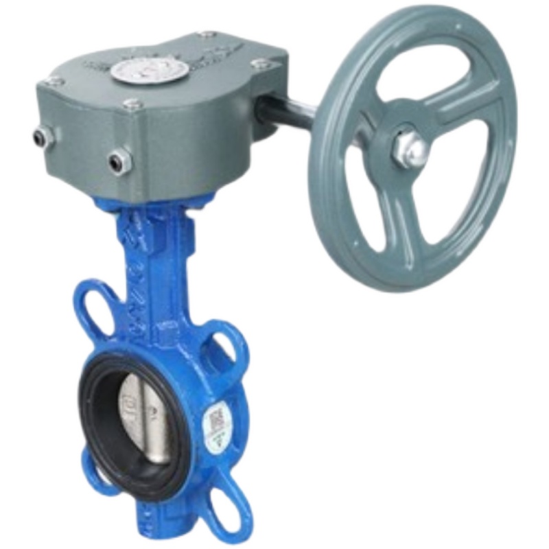 埃美柯涡轮蝶阀827铸铁对夹蝶阀D371X-16手动软密封阀门DN40至200 - 图2
