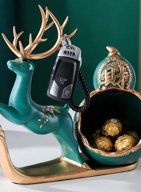 创麋放钥匙收关纳摆件置意物架现代轻鹿奢玄鞋柜入户YY671570进门